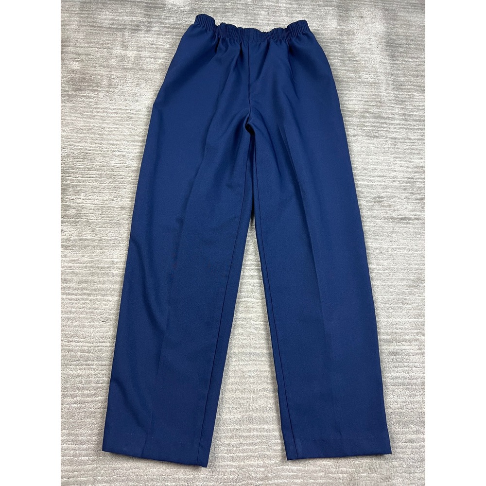 Bend Over Pants Womens 10 Navy Blue Pull On Straight Leg Elastic Waist Vintage